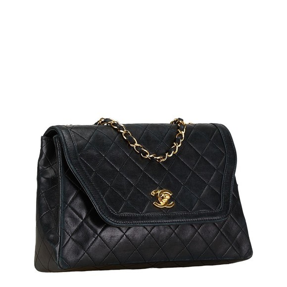 Chanel Matelasse Trapezoid Black Shoulder CocoMark Bag Chain - Picture 1 of 12